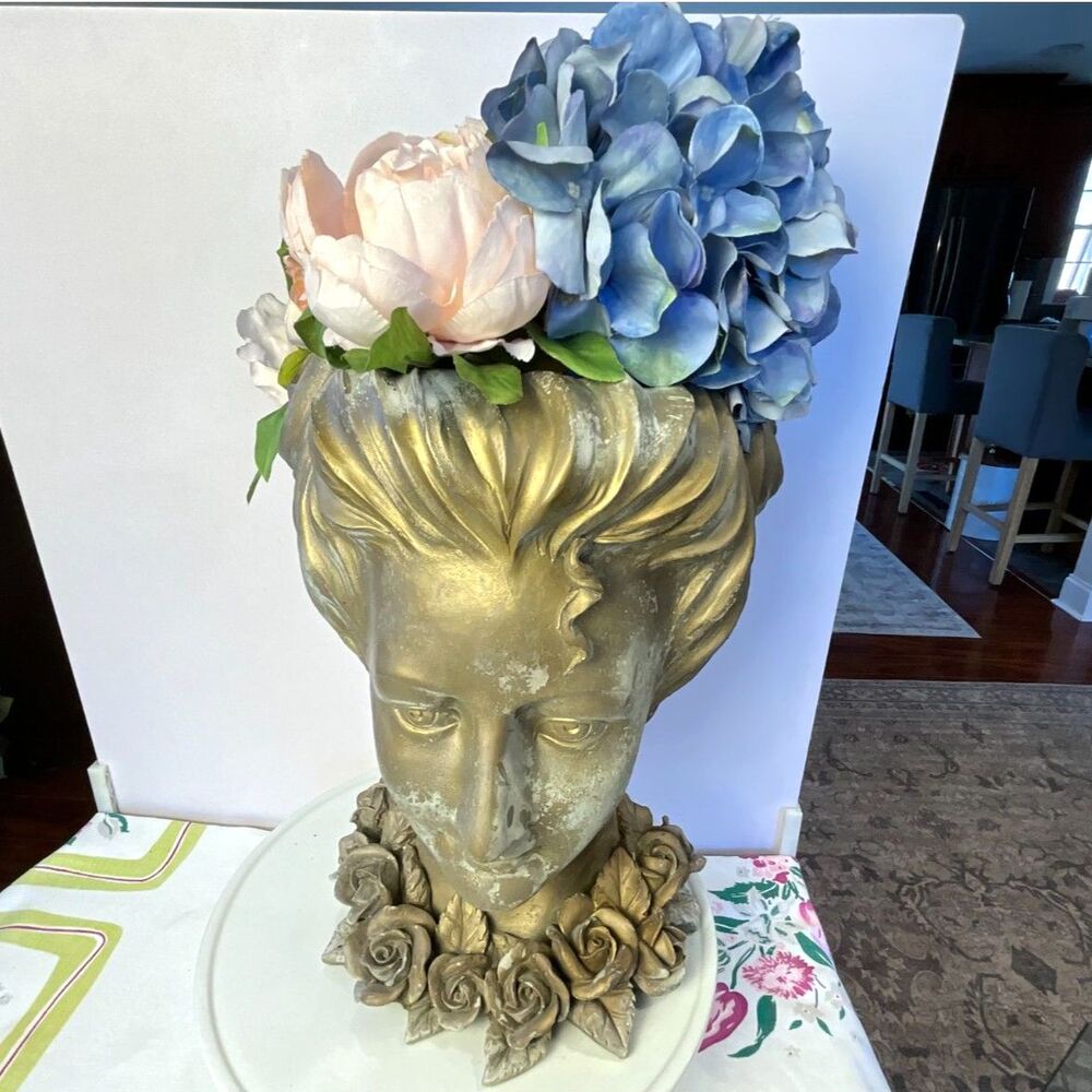 Greek Goddess resin planter woman's head planter stunning must see - Picture 1 of 9
